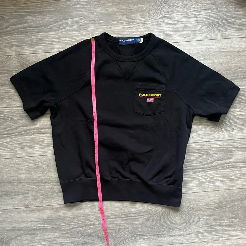 Polo Sport Men’s Black Short Sleeve Sweatshirt Pocket Logo Size M Preppy Street - Picture 7 of 8